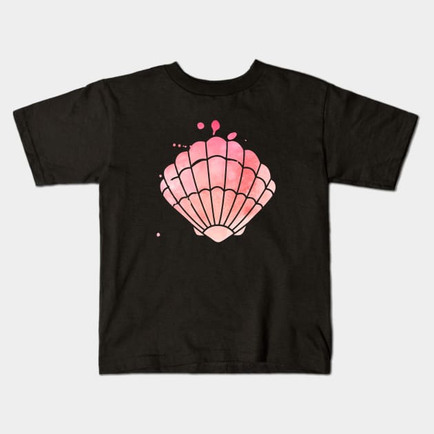 Pink Seashell Kids T-Shirt by TheJollyMarten